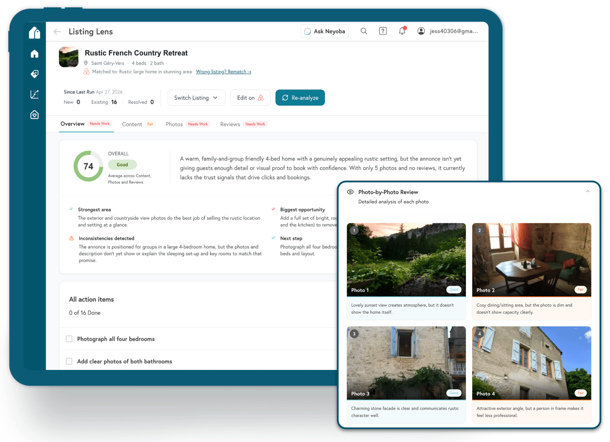 Listing Lens airbnb listing optimization tool